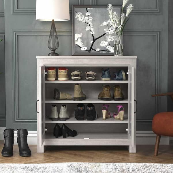 Buy Arden Engineered Wood Shoe Storage Cabinet (Exotic Teak-Frosty