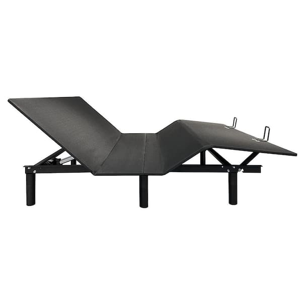 Boyel Living 59.84 in. W Black Adjustable Metal Frame Queen Platform Bed with Wireless Remote Control