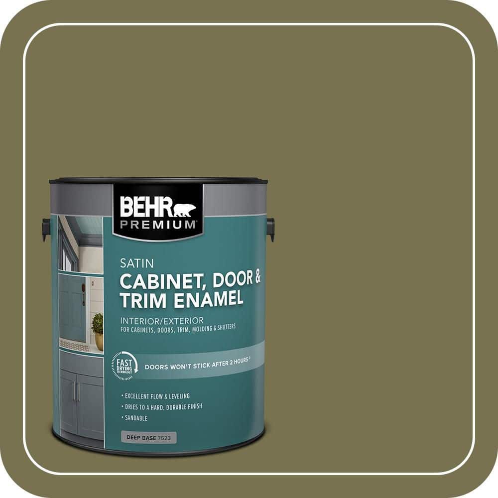 BEHR PREMIUM 1 gal. #S350-6 Truly Olive Satin Enamel Interior