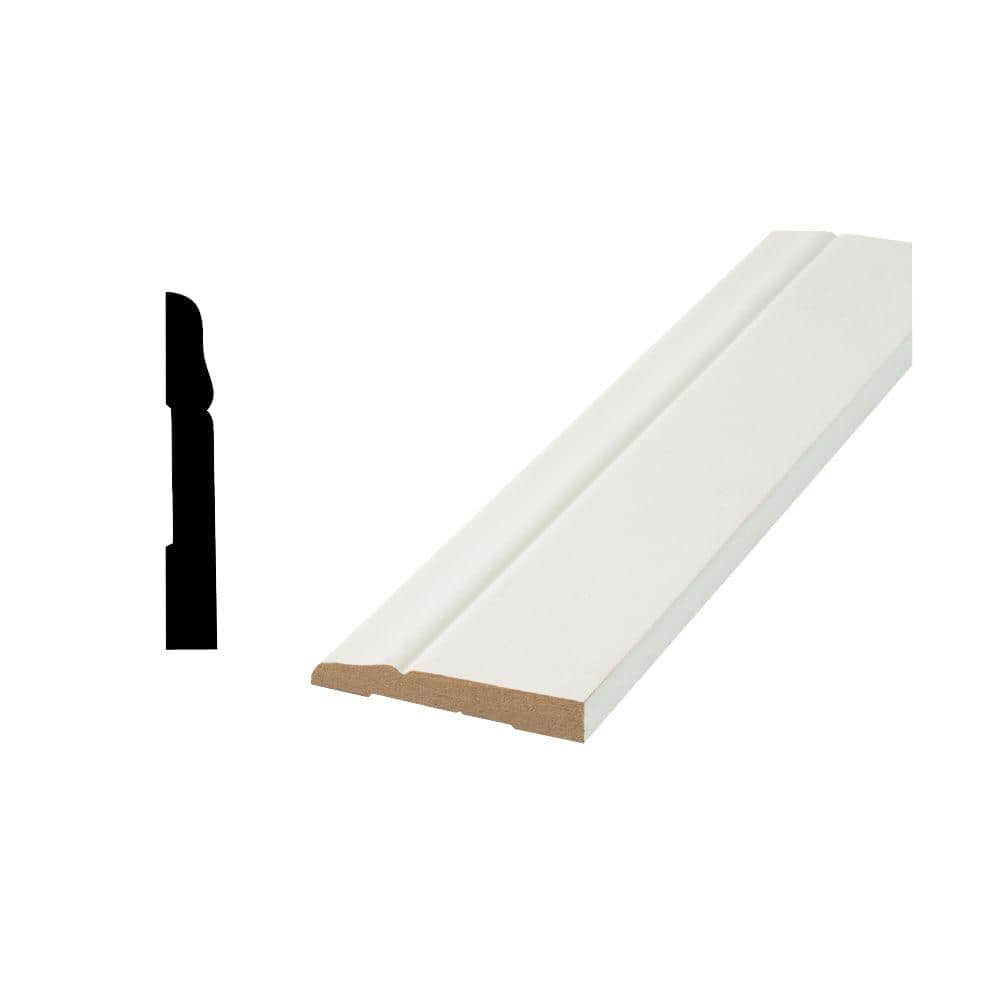 Woodgrain Millwork WG B Pattern 15/32 in. x 3 in. Primed MDF Base