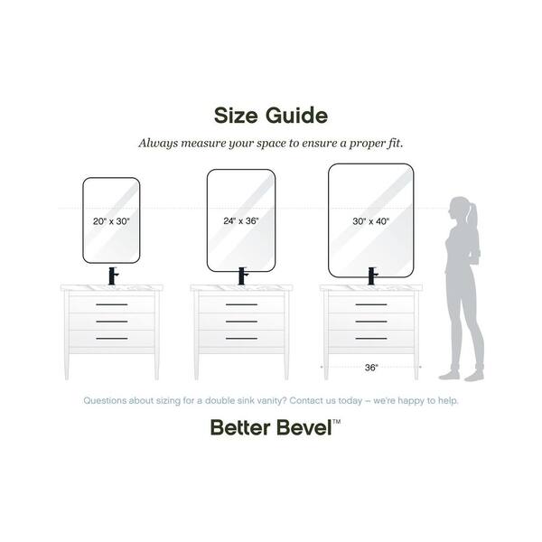 better bevel 20 in. W x 30 in. H Small Rectangular Metal Framed 