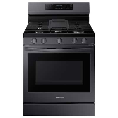 6 cu. ft. Smart Wi-Fi Enabled Convection Gas Range with No Preheat AirFry in Black Stainless Steel