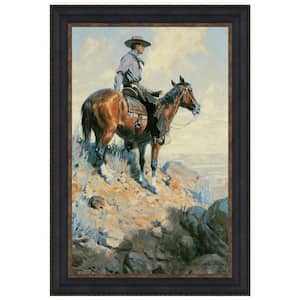 Sentinel of the Plains, 1906 by William Herbert Dunton Framed Nature Oil Painting Art Print 22.75 in. x 15.25 in.