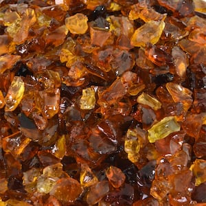 3/8 in. to 1/2 in. 10 lbs. Cowboy Brown Crushed Fire Glass for Indoor and Outdoor Fire Pits or Fireplaces