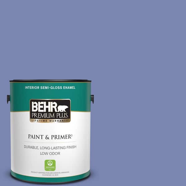 BEHR PREMIUM PLUS 1 gal. #610B-5 Corsican Purple Semi-Gloss Enamel Low Odor Interior Paint & Primer
