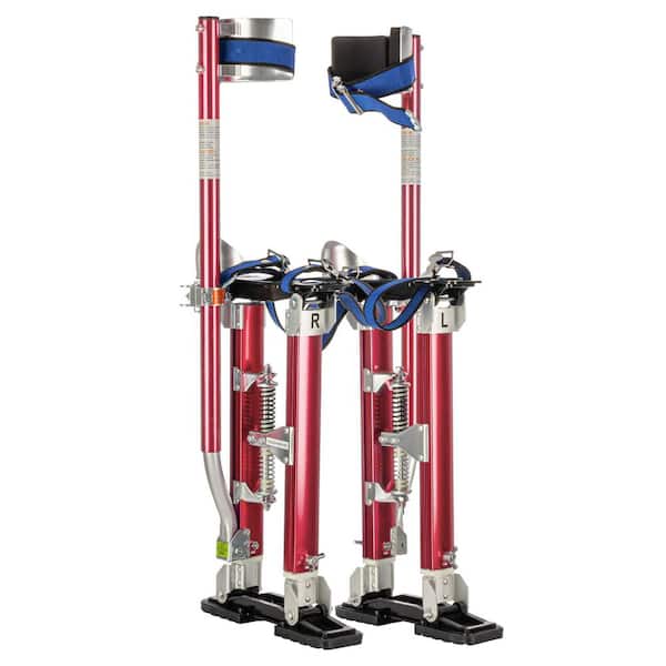 18 in. to 30 in. Adjustable Height Red Drywall, Painting, Work Stilts