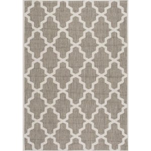 Gina Moroccan Trellis Taupe Doormat 2 ft. x 3 ft.  Indoor/Outdoor Patio Area Rug