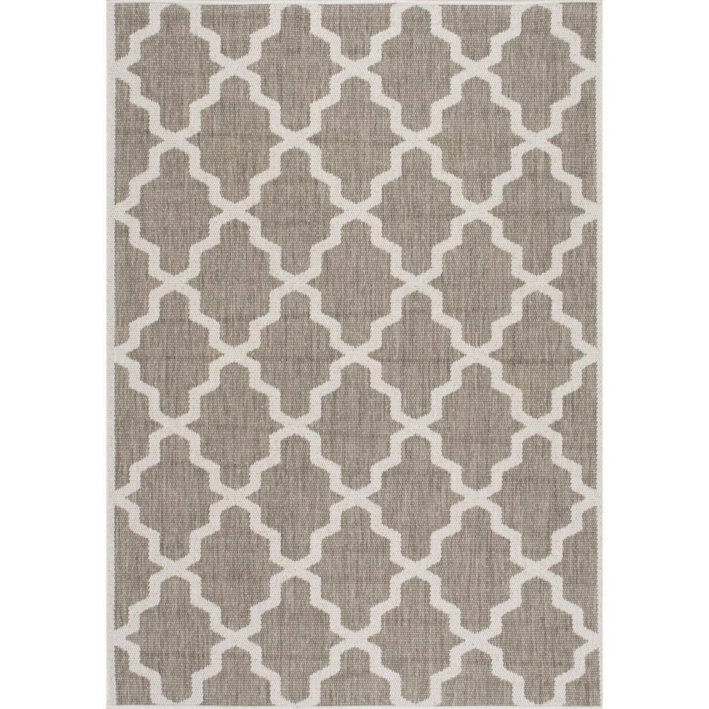 Reversible Taupe Synthetic 4' x 6' Easy Care Area Rug
