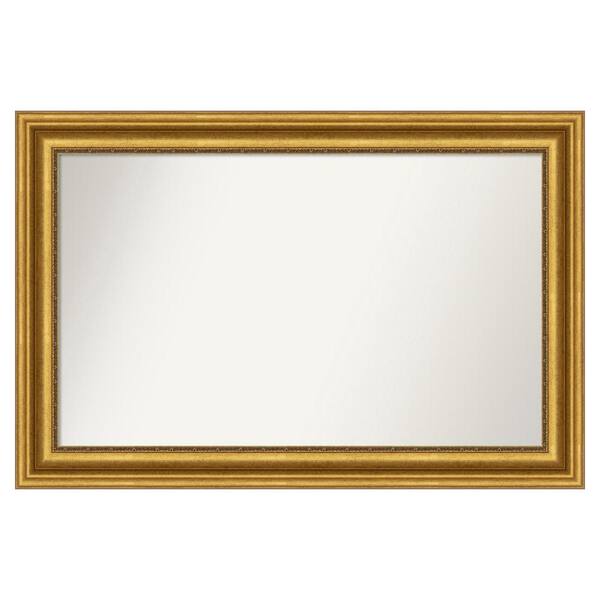 Amanti Art Parlor Gold 41.75 in. W x 27.75 in. H Custom Non-Beveled Recycled Polystyrene Framed Bathroom Vanity Wall Mirror