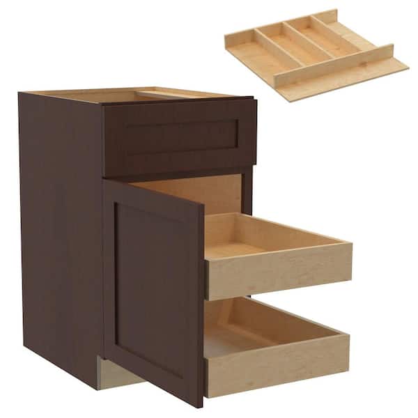 Home Decorators Collection Newport 21 in. W x 24 in. D x 34.5 in. H Assembled Plywood Base Kitchen Cabinet in Manganite with 2ROT Utility LH