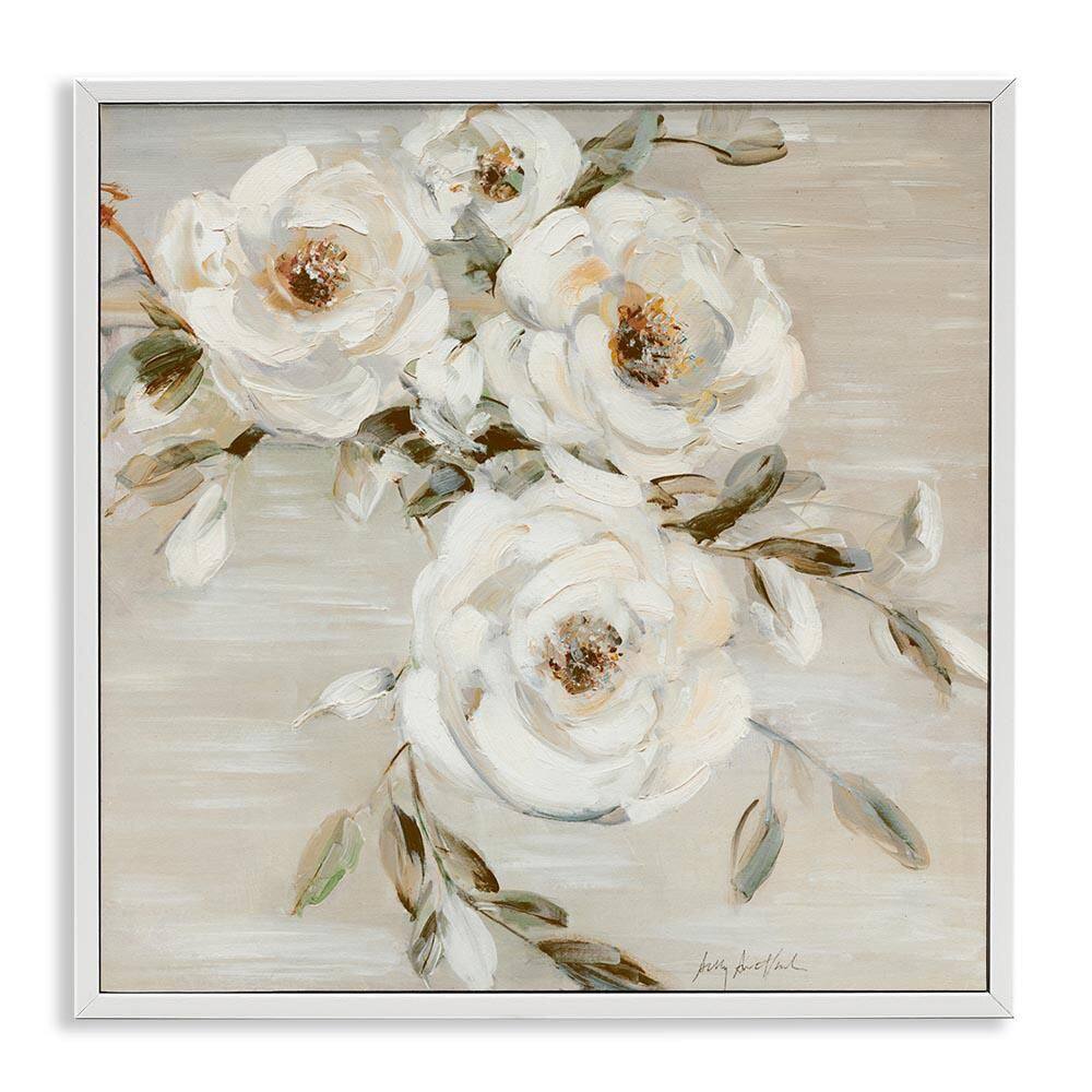 Neutral Rose Trio by Sally Swatland White Framed Nature Giclee Art Print 24 in. x 24 in. price history on PriceWatchPro