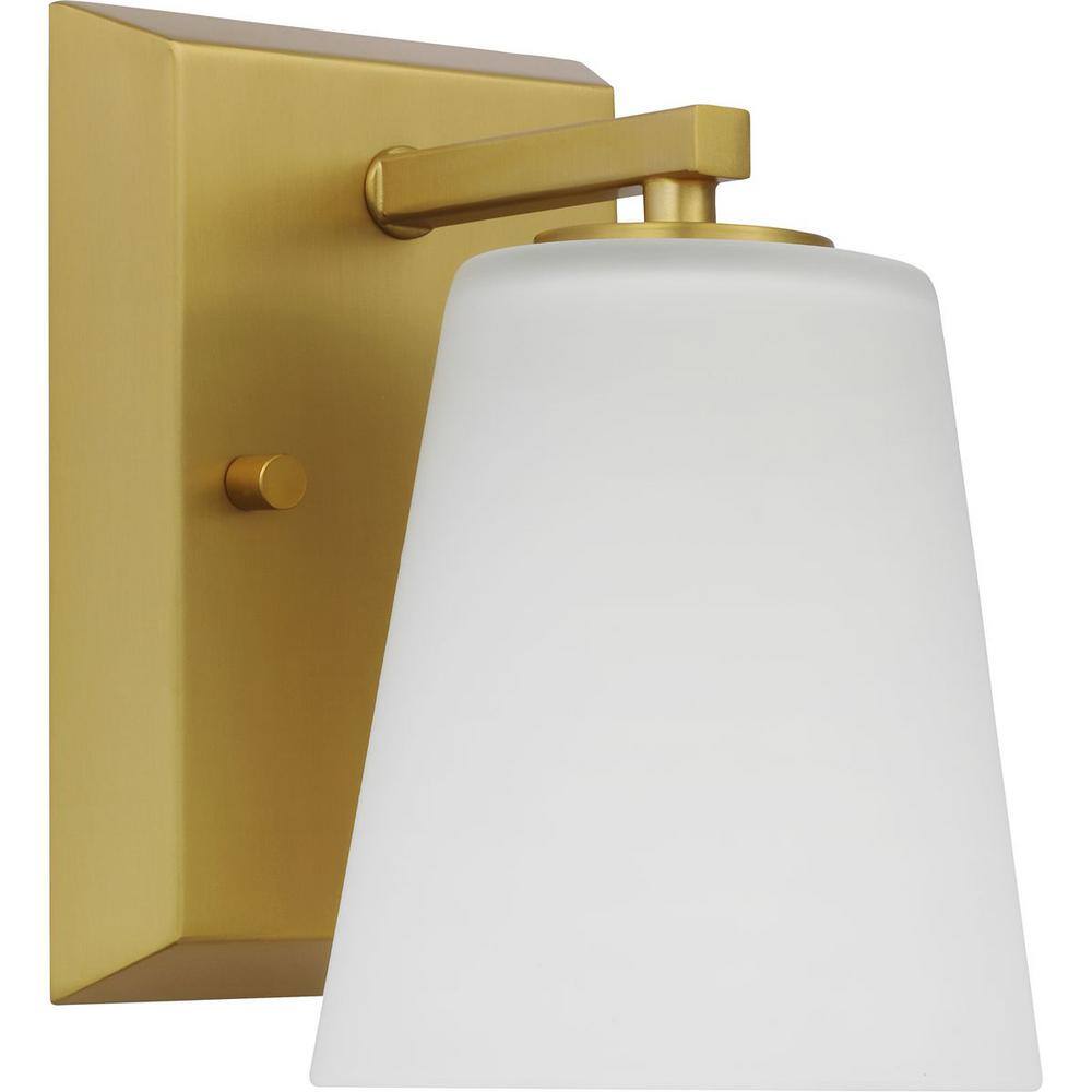 Vertex Brushed Gold 1-Light Bath Wall Sconce