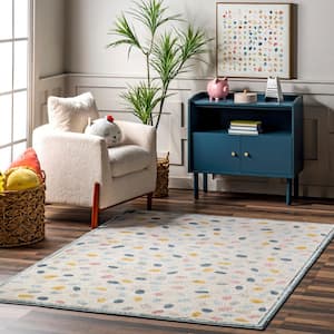 Isabela Colorful Pebbles Kids Multicolor 5 ft. x 8 ft. Mid-Century Modern Area Rug