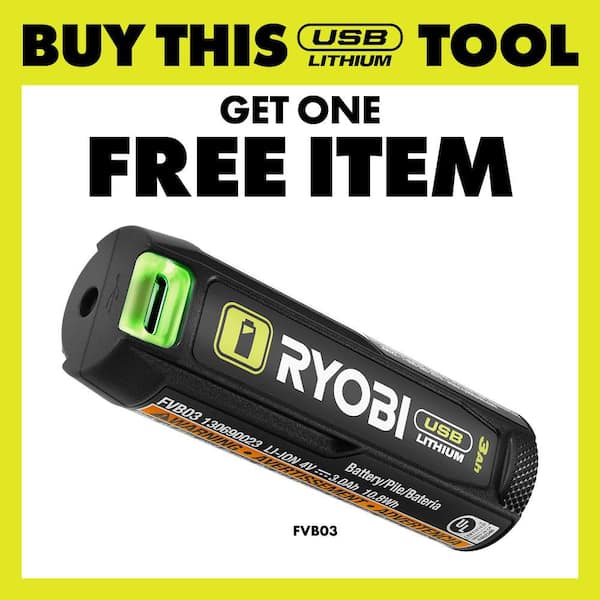RYOBI USB Lithium Cordless Pivoting 625 Lumens Rechargeable Head