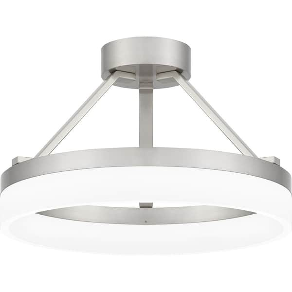 Quoizel Cohen 15.75 in. Brushed Nickel LED Semi-Flush Mount