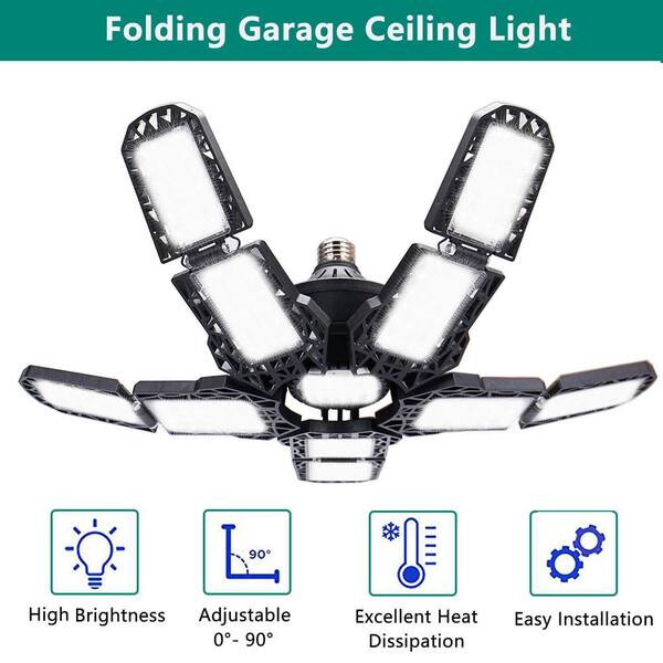 LED Garage Lights With 10 Adjustable Panels E26/E27 Ceiling Shop Work Lamp  180W 18000 Lumen