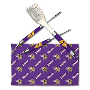 NFL Vikings Stainless Steel BBQ Grilling Utensil Set Outdoor Kitchen Accessories