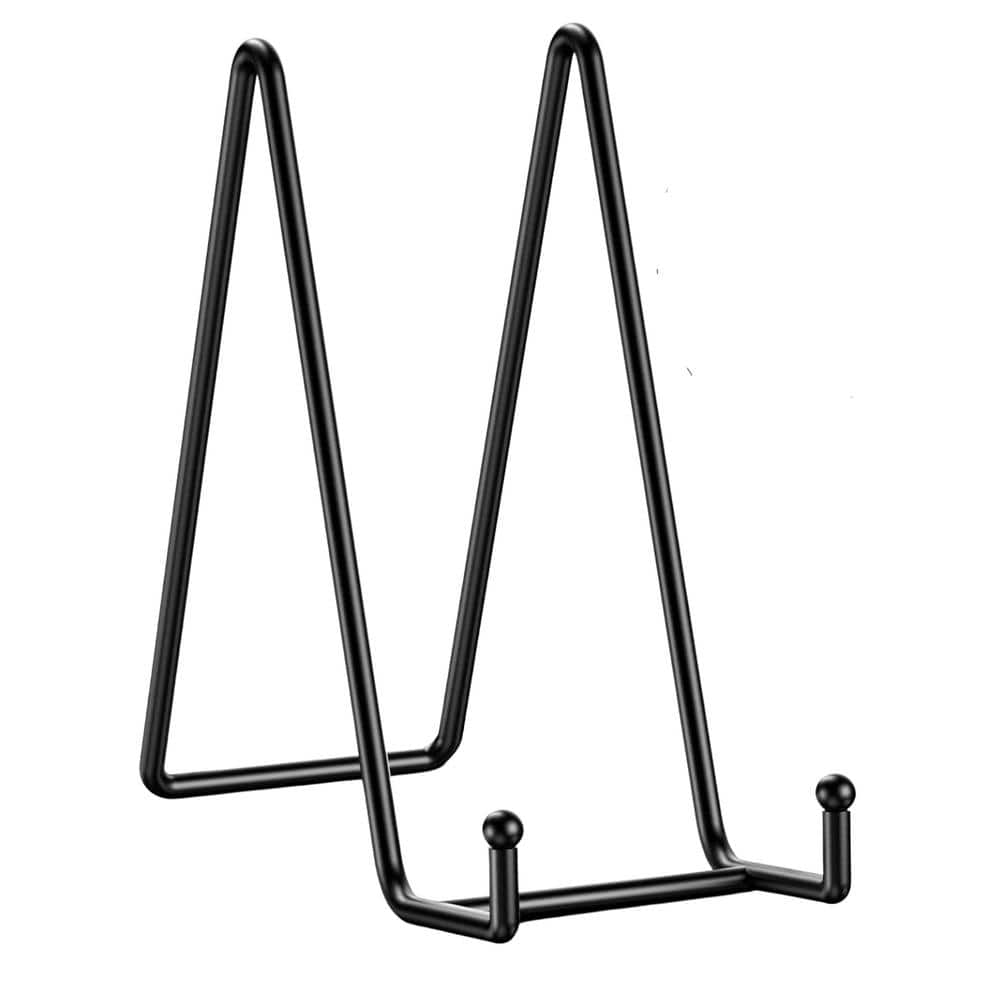 Afoxsos 10 in. Metal Large Plate Stands for Display Picture Frame Holder Small Easels for Decorative Platter Black 2 Pack SNPH039IN349 The Home Depot