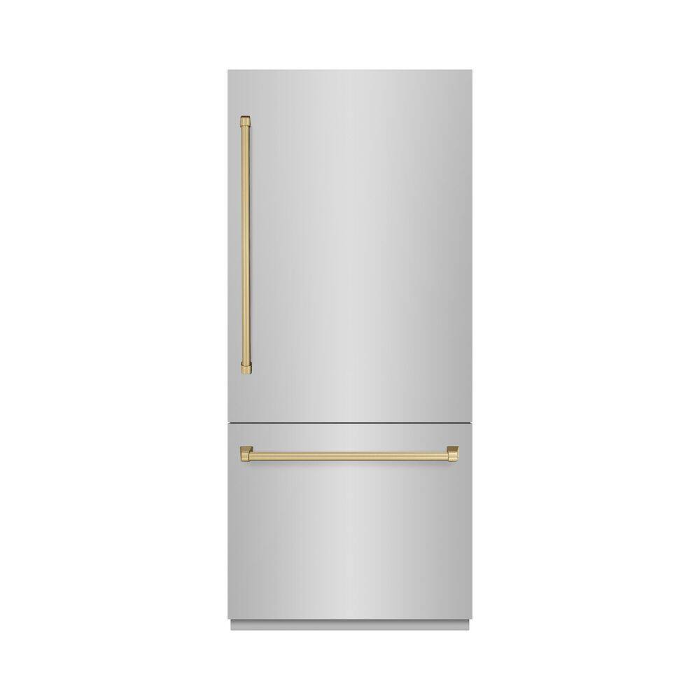 36 in. 19.8 cu. ft. Built-in Bottom Freezer Refrigerator with Water Dispenser & Ice Maker with Champagne Bronze Accents price history on PriceWatchPro