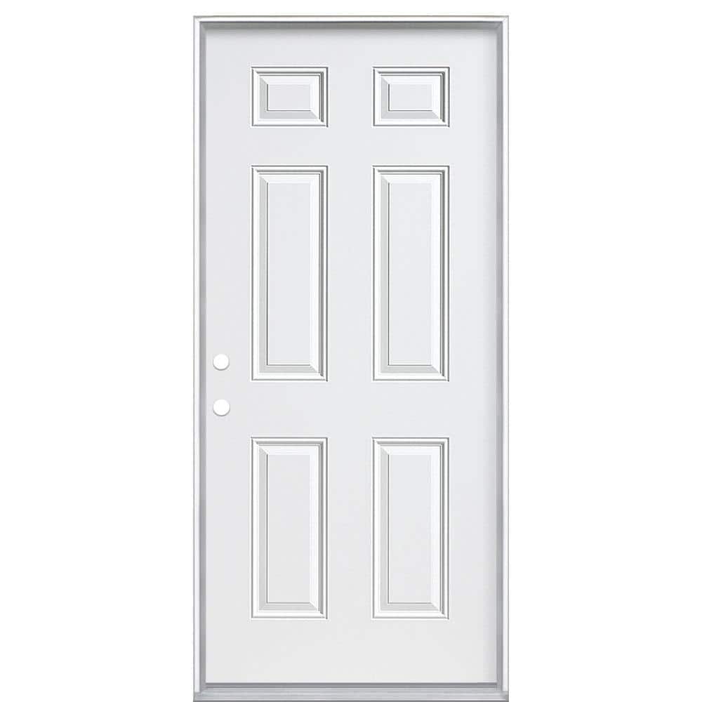 Masonite 36 in. x 80 in. Premium 6-Panel Left Hand Inswing Primed
