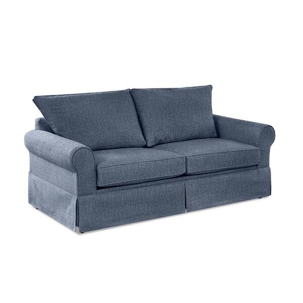 AVENUE 405 Addison 74 in. Denim Fabric 2-Seater Full Sleeper Sofa Bed with Removable Cushions