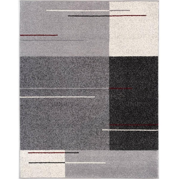 Nova Grey 3 ft. 9 in. x 5 ft. 6 in. Modern Abstract Area Rug
