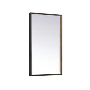 Timeless Home 18 in. W x 30 in. H Modern Rectangular Aluminum Framed LED Wall Bathroom Vanity Mirror in Black