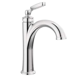 Woodhurst Single-Handle Single-Hole Bathroom Faucet with Metal Drain Assembly in Polished Chrome