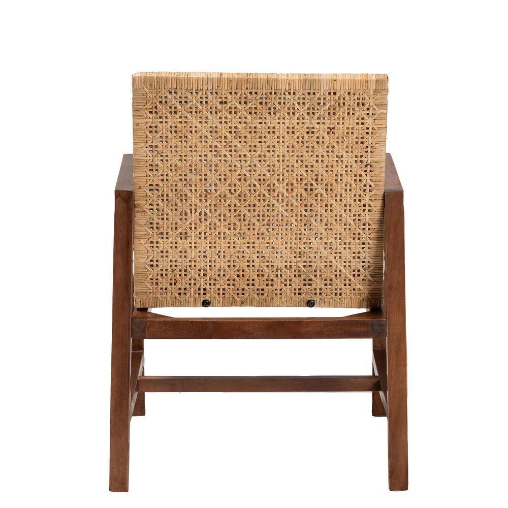 Lovina Light Honey Rattan and Acacia Wood Arm Chair