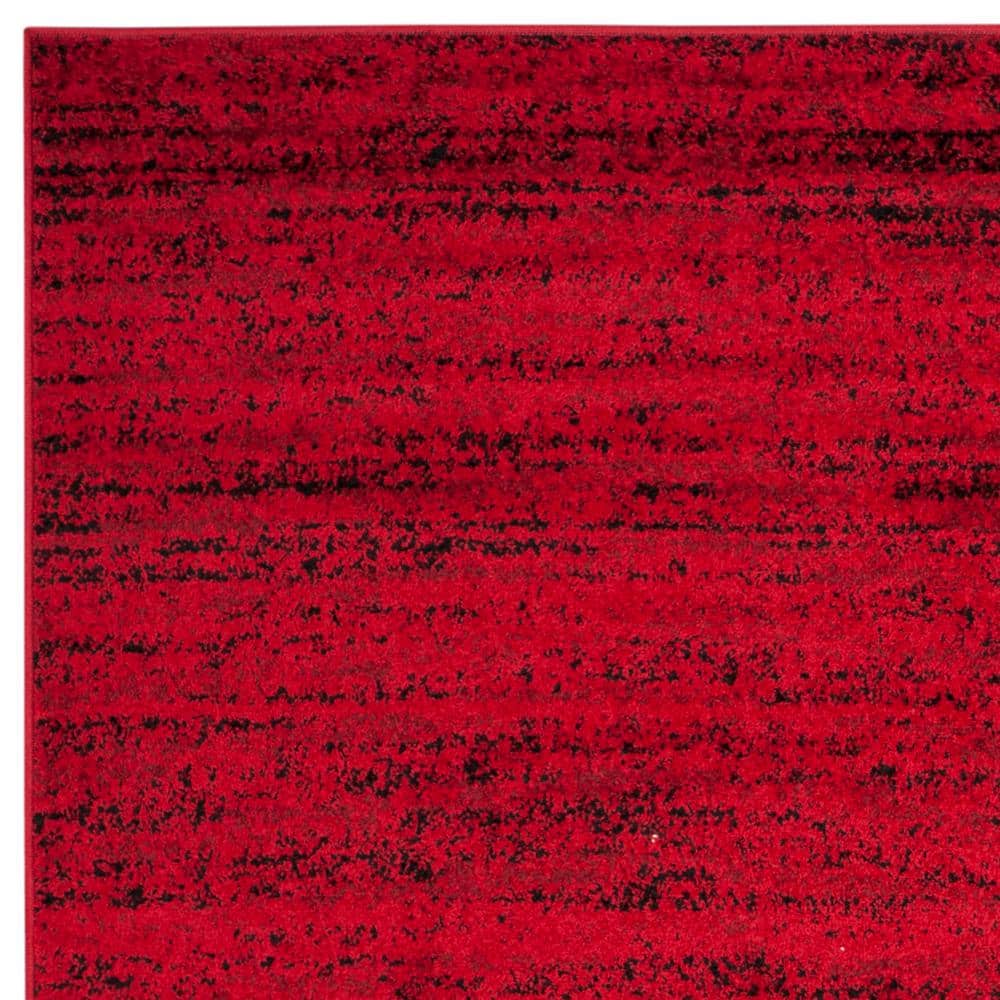 Adirondack Red and Black 8' x 10' Synthetic Rectangular Area Rug
