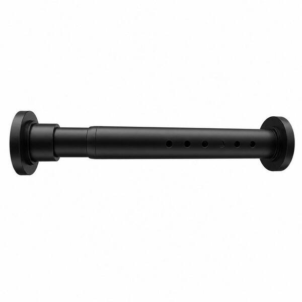 66 to 120 in. Tension Mounted Curtain Rods, No Drilling, 1.25 in. Diameter, Heavy Duty Extra Long Tension Rod, Black