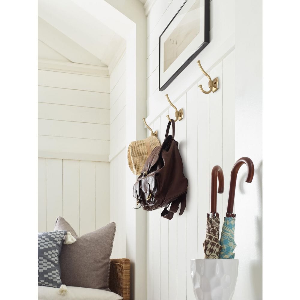 Champagne Bronze Double Prong Decorative Wall Hook