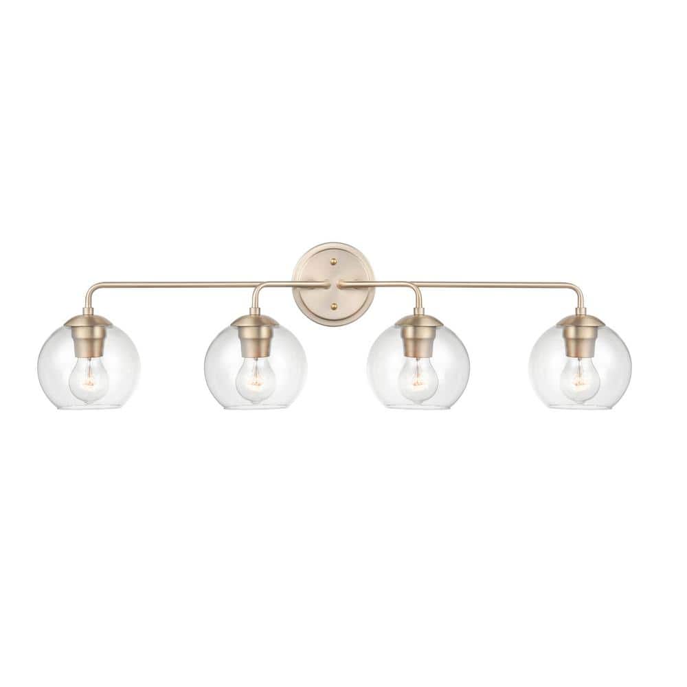 Modern Gold 35'' Outdoor Vanity Light with 4 Bulbs