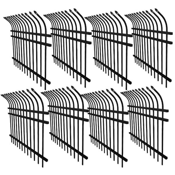 8 ft. x 6 ft. Each 8-Panel Steel Fence Kit - Curved Top Style