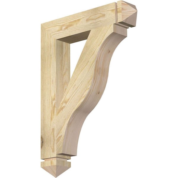 Ekena Millwork 4 in. x 30 in. x 22 in. Douglas Fir Funston Arts and Crafts Rough Sawn Bracket