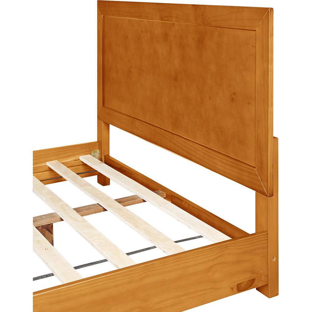 Oxford Oak King Platform Bed with Paneled Wood Headboard