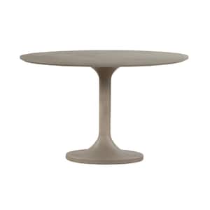 Pippa 47 in. Round Gray Concrete and Metal Tulip Round Dining Table - Seats up to 4