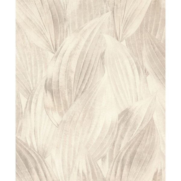 Melora Light Grey Leaf Wallpaper Sample