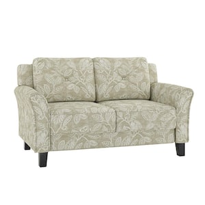 Winston FLORAL Modern 59 in. Rectangle Slipcovered Loveseat Sofa with Slipcover