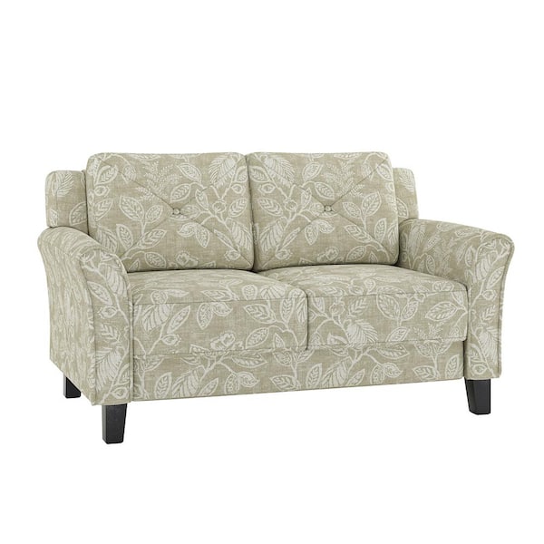 JAYDEN CREATION Winston FLORAL Modern 59 in. Rectangle Slipcovered Loveseat Sofa with Slipcover