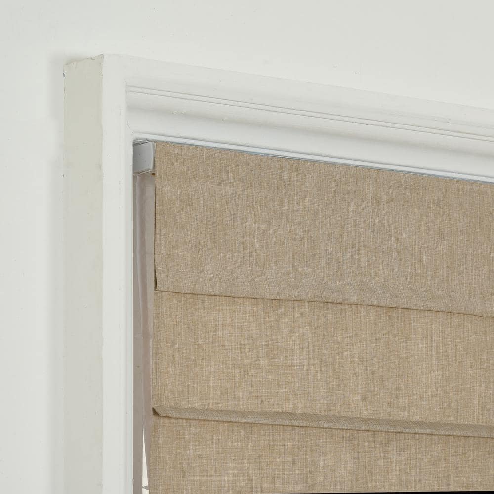 27-Inch Linen Cordless Blackout Fabric Roman Shades