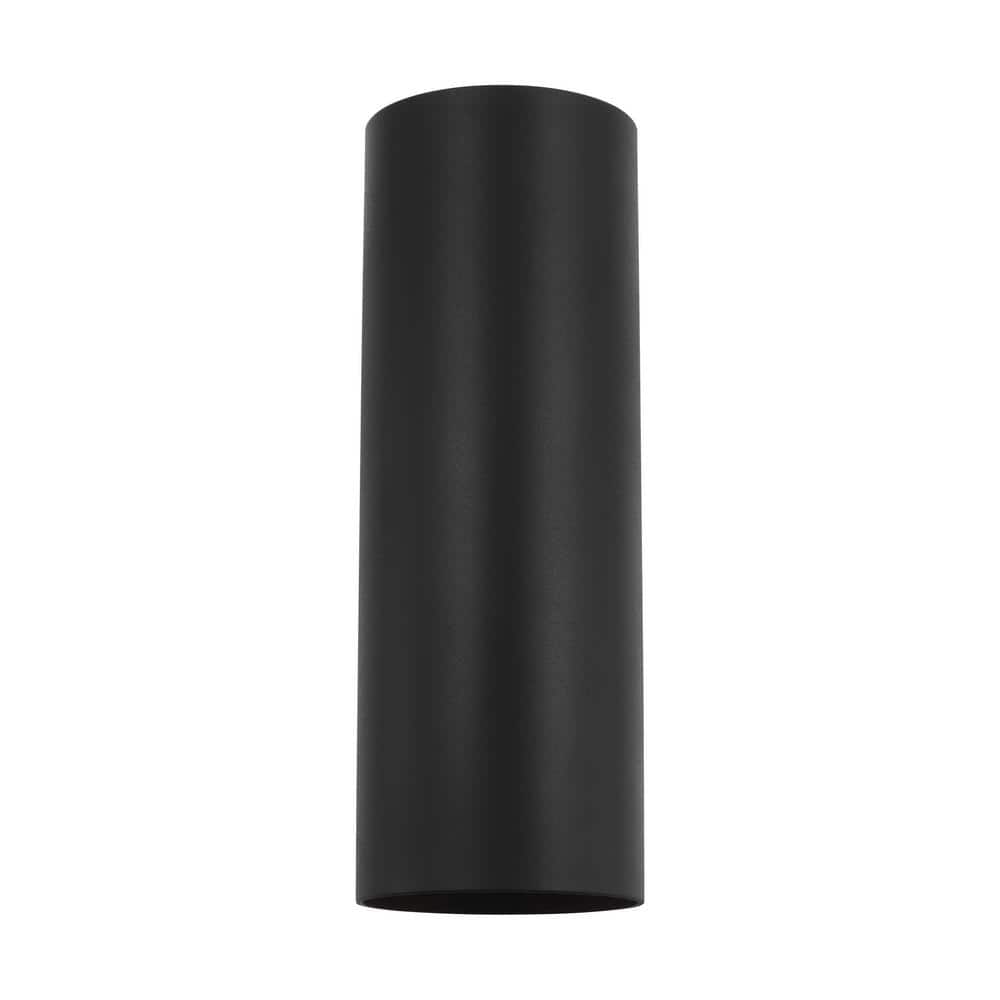 Elegant 18" Dimmable Black & Bronze Outdoor Wall Cylinder