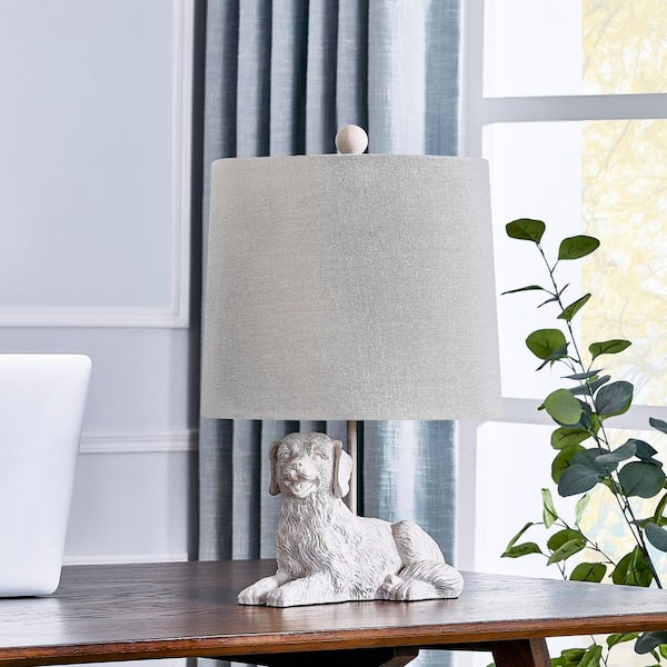 CRESTVIEW COLLECTION 23.5 in. White Washed Novelty Table Lamp with