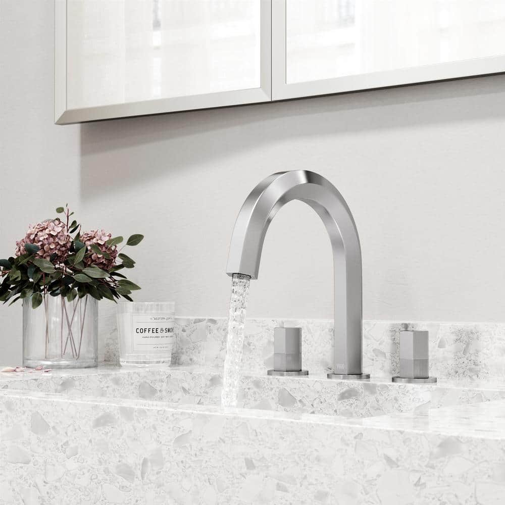 Hart Modern Brushed Nickel 2-Handle Low-Arc Bathroom Faucet