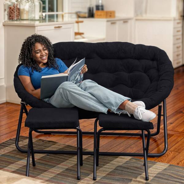 Black fabric accent chair discount