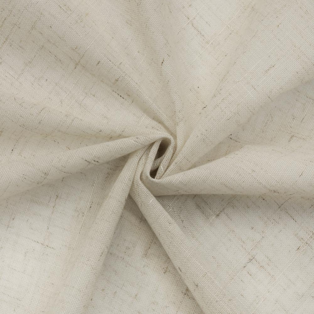 Ivory Linen Sheer Rod Pocket Curtains 63" Length