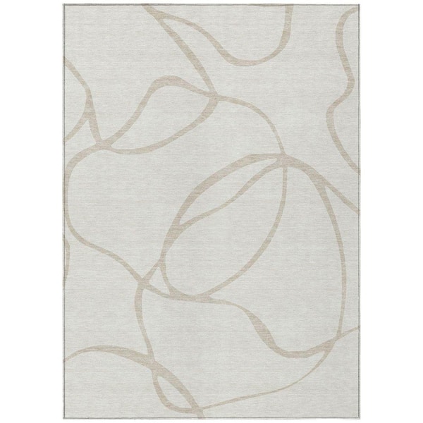 Chantille Machine Washable Indoor/Outdoor Abstract ACN999 Ivory 2 ft. 6 in. x 3 ft. 10 in. Area Rug