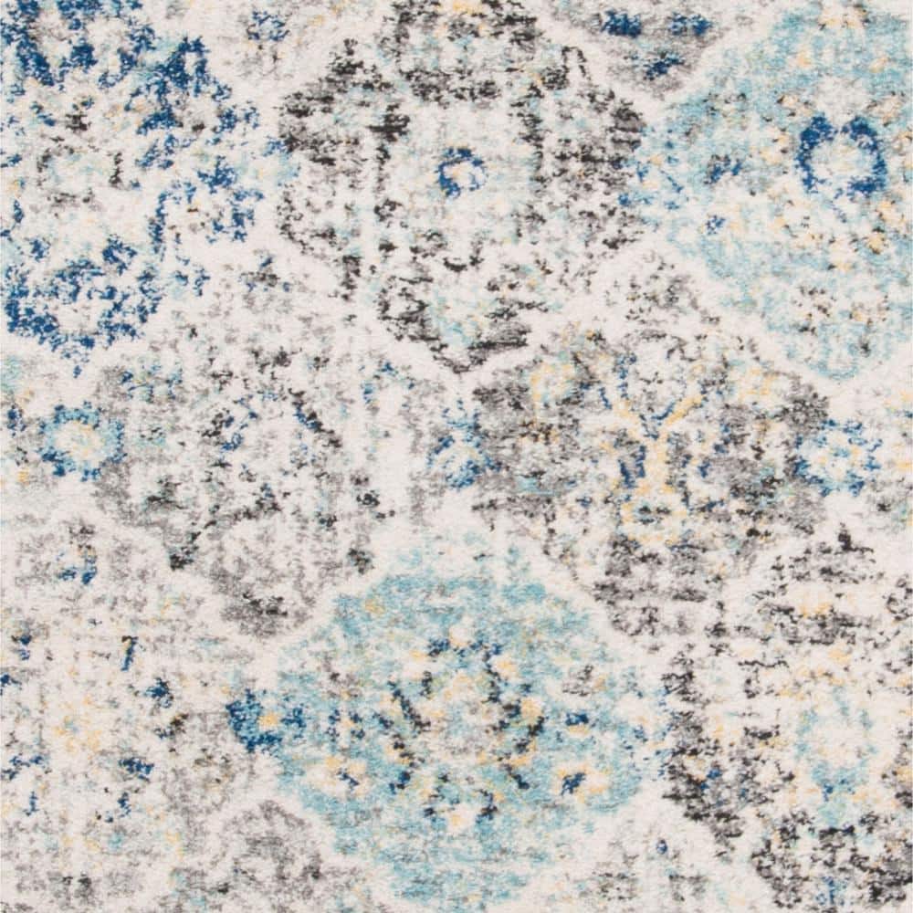 Elegant Ivory and Aqua 8' x 10' Hand-Knotted Cotton Blend Area Rug