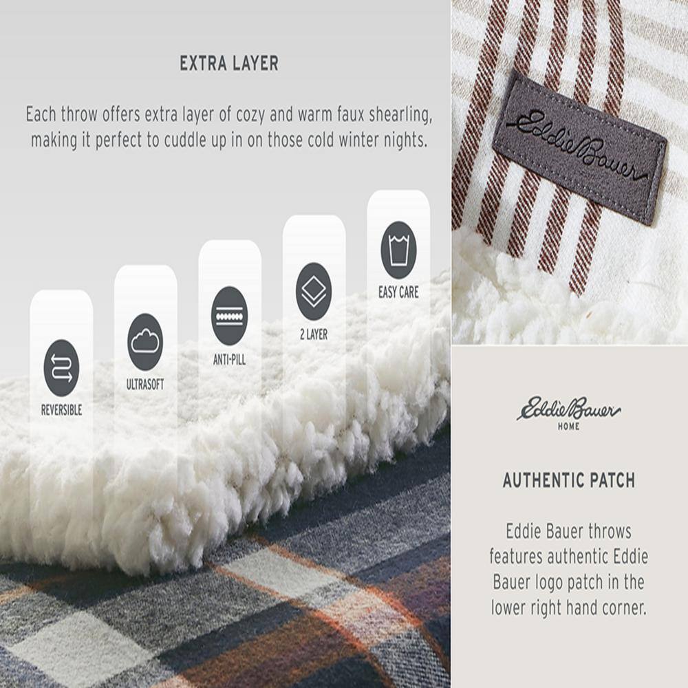 Cozy Cabin 50"x60" Red Plaid Sherpa Fleece Reversible Throw