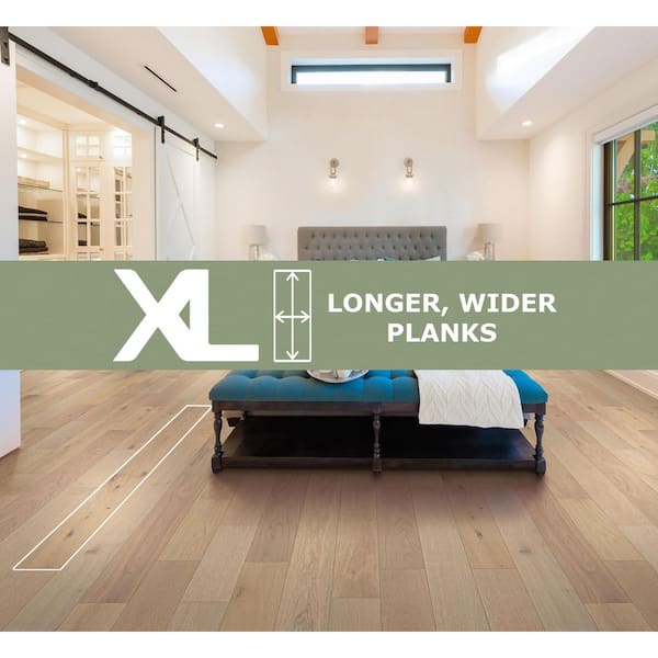 Steward XL Euro Oak 1/2 in. T x 7.5 in. W Tongue and Groove Wire Brushed Engineered Hardwood Flooring 31.09 sq. ft./Case